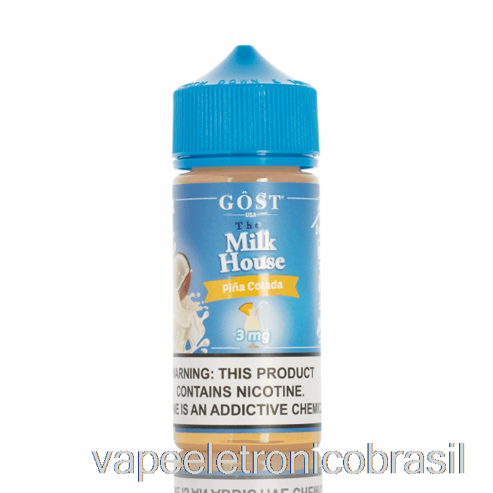 Vape Eletrônico Pina Colada - The Milk House - Gosto Vapor - 100ml 0mg